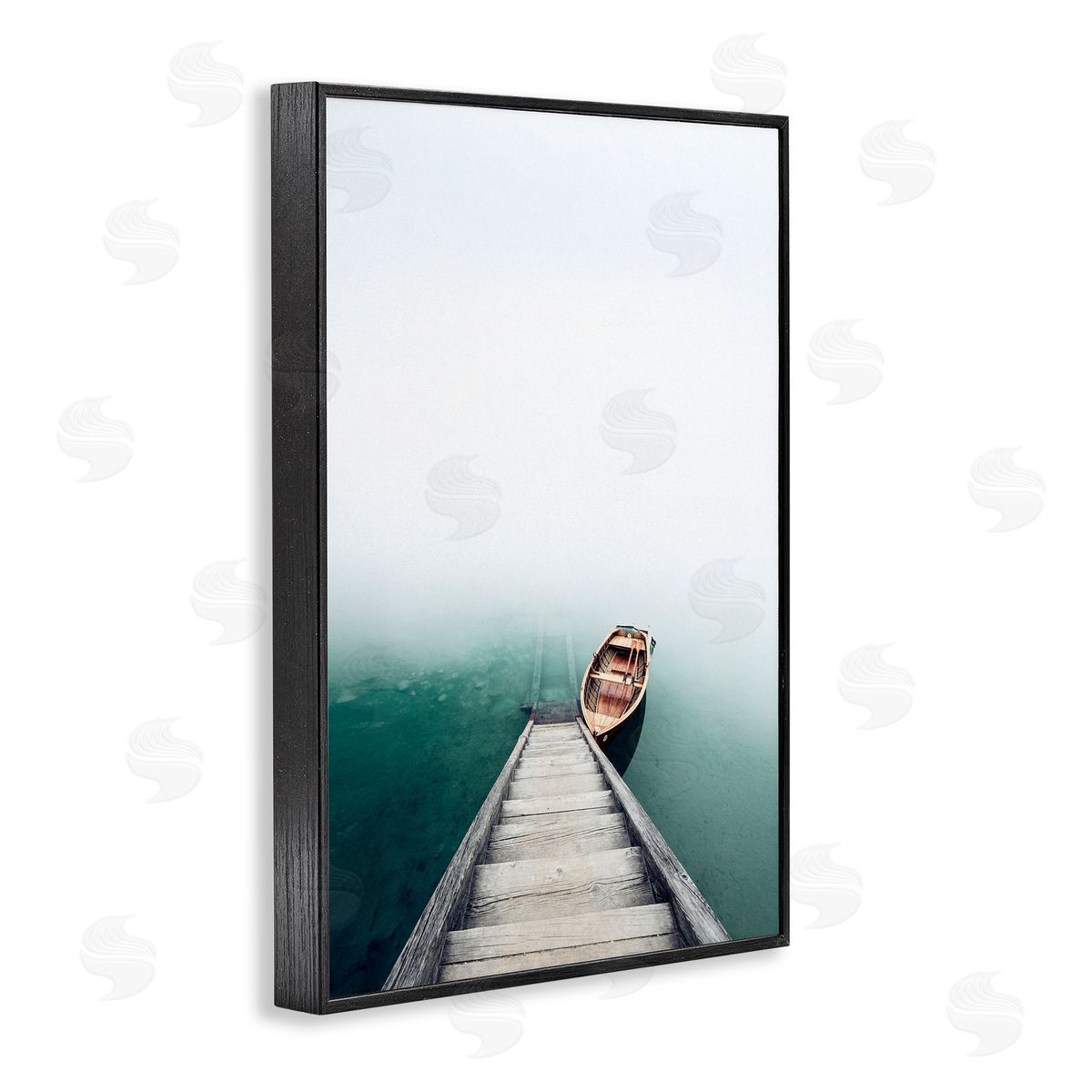 Sisi and Seb Boat At Bottom Of Stairs Black Framed Giclee Art Print