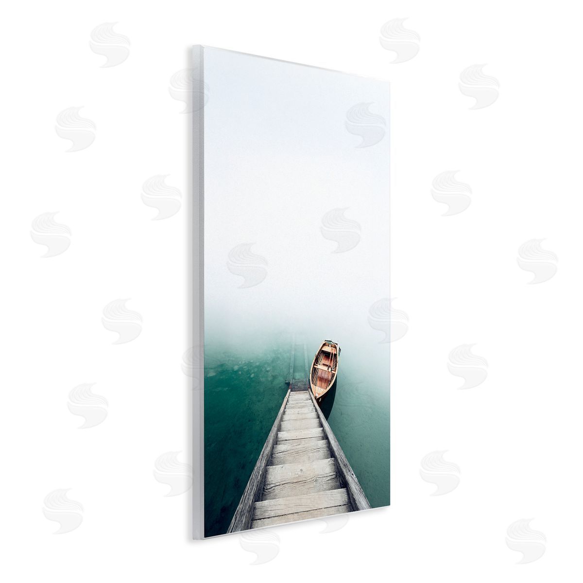 Sisi and Seb Boat At Bottom Of Stairs Wall Plaque Art Print