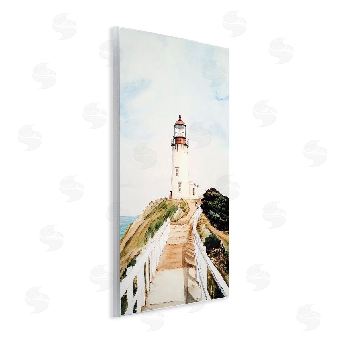Sisi and Seb Lighthouse Path Traditional Wall Plaque Art Print