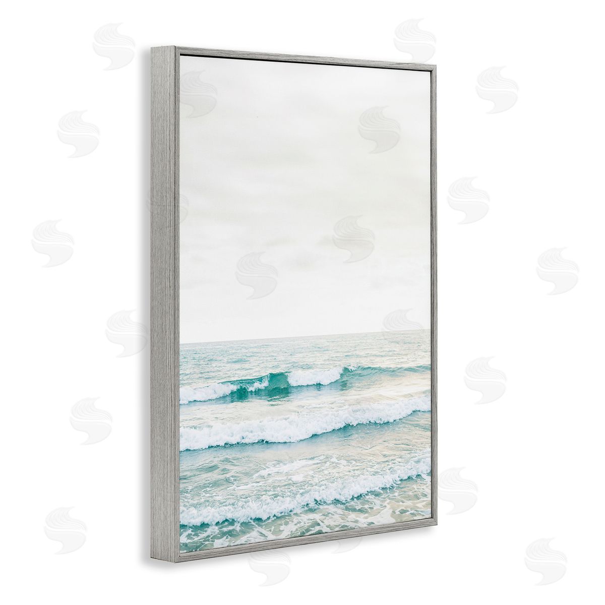 Sisi and Seb Rolling Ocean Waves Peace Gray Framed Giclee Art Print