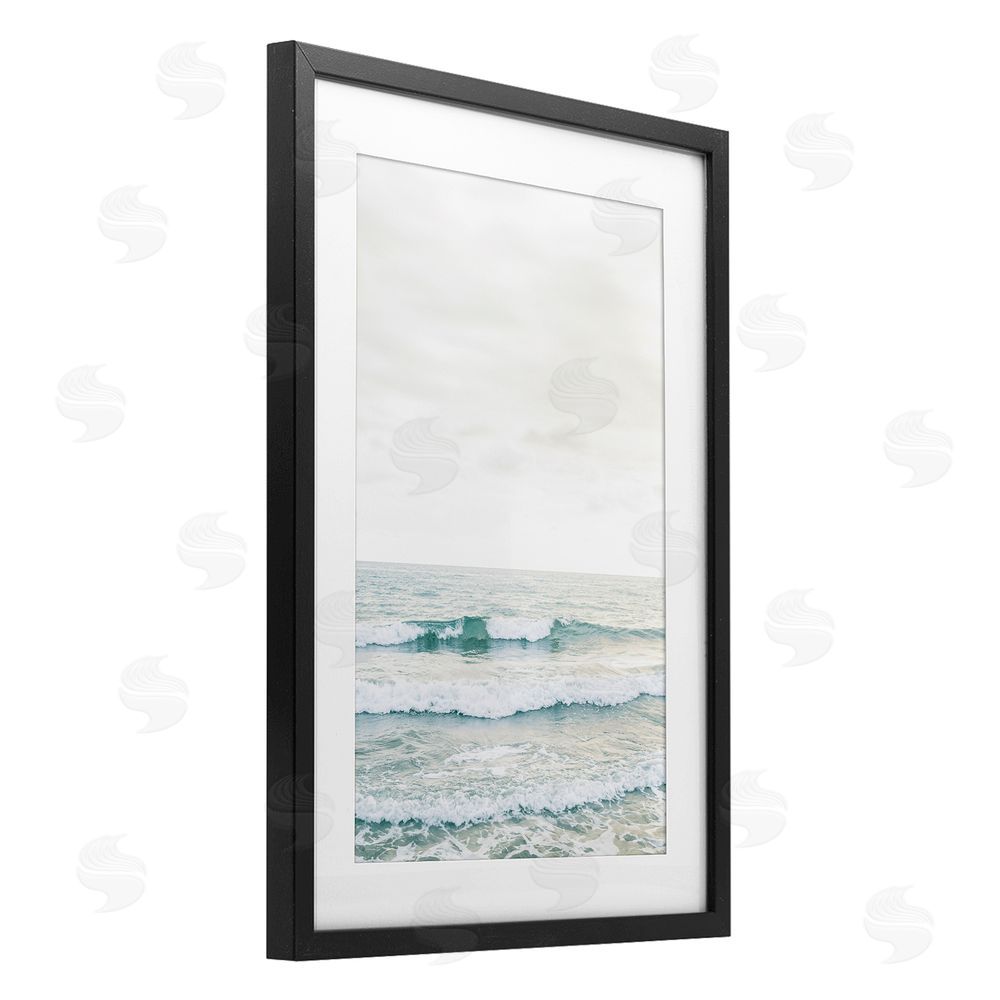 Sisi and Seb Rolling Ocean Waves Peace Black Framed Print Under Glass Art