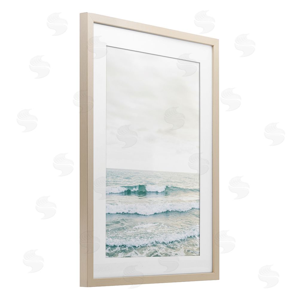 Sisi and Seb Rolling Ocean Waves Peace Birch Framed Print Under Glass Art