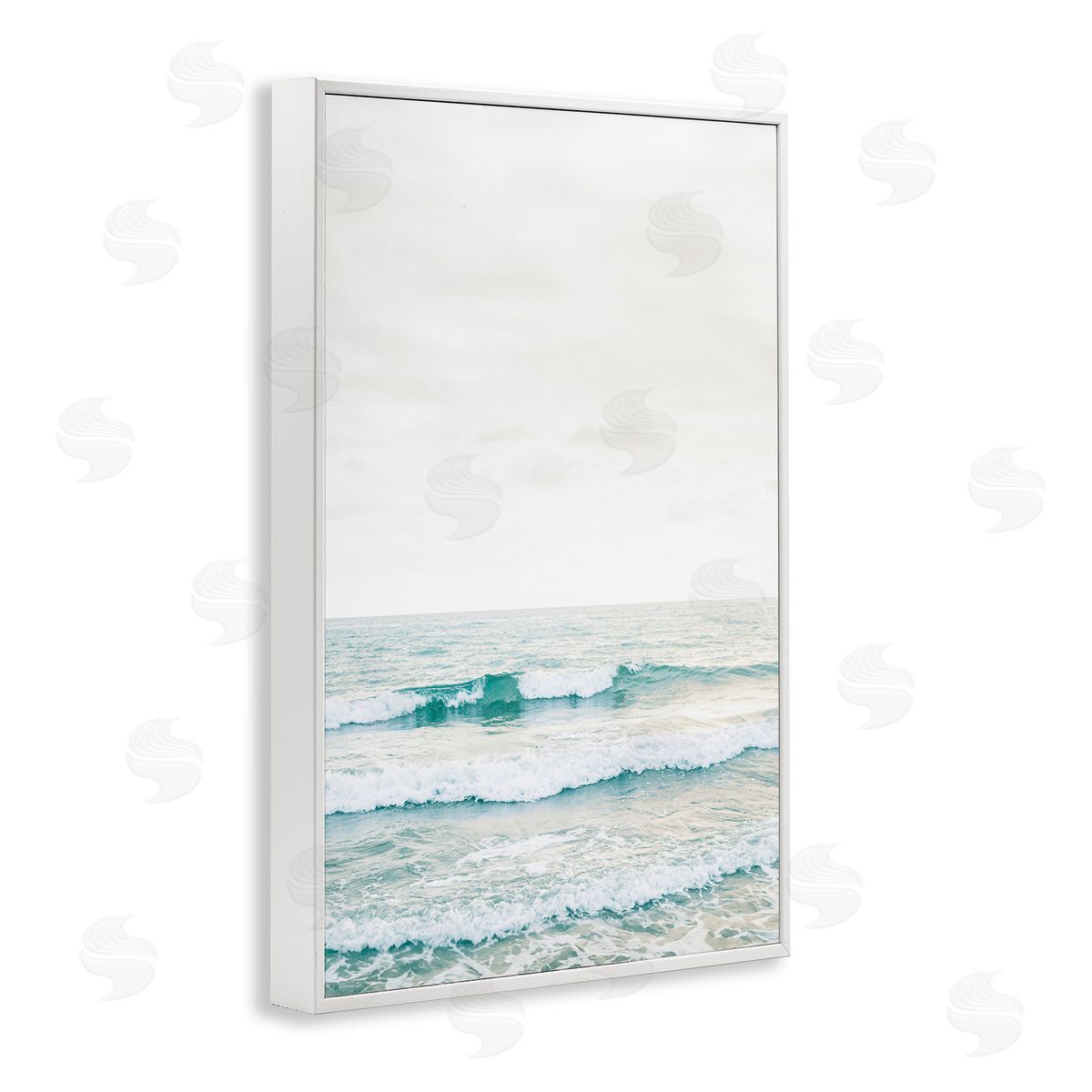 Sisi and Seb Rolling Ocean Waves Peace White Frame Giclee Art Print