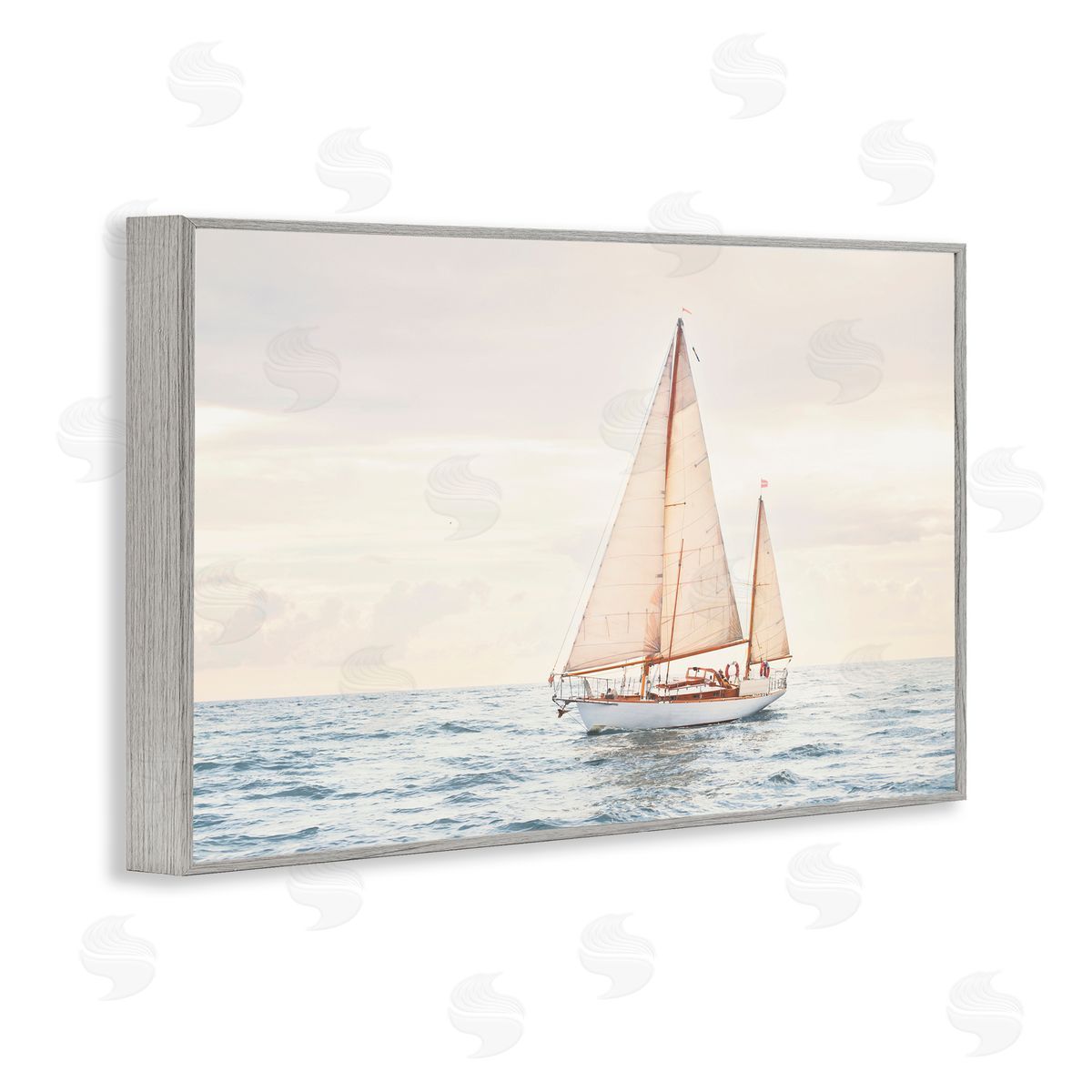 Sisi and Seb Yacht's Voyage Adventure Gray Framed Giclee Art Print