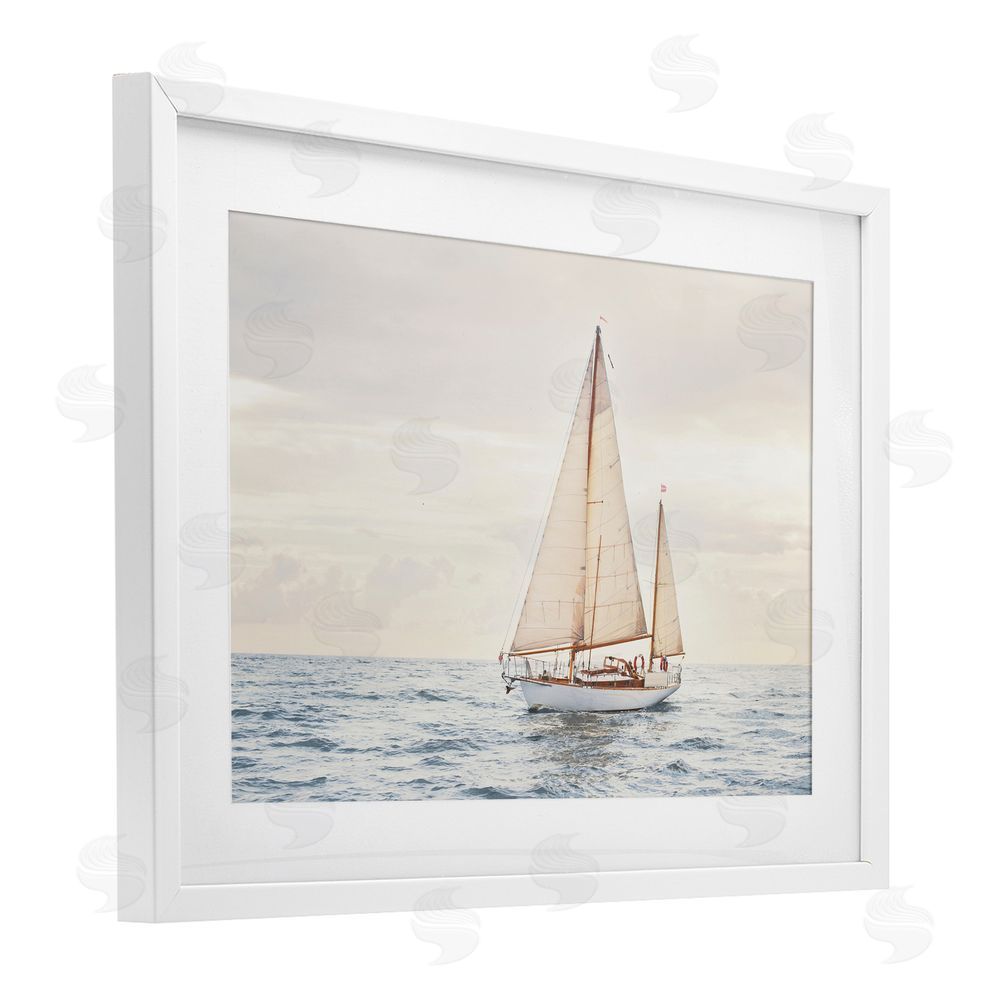 Sisi and Seb Yacht's Voyage Adventure White Framed Print Under Glass Art