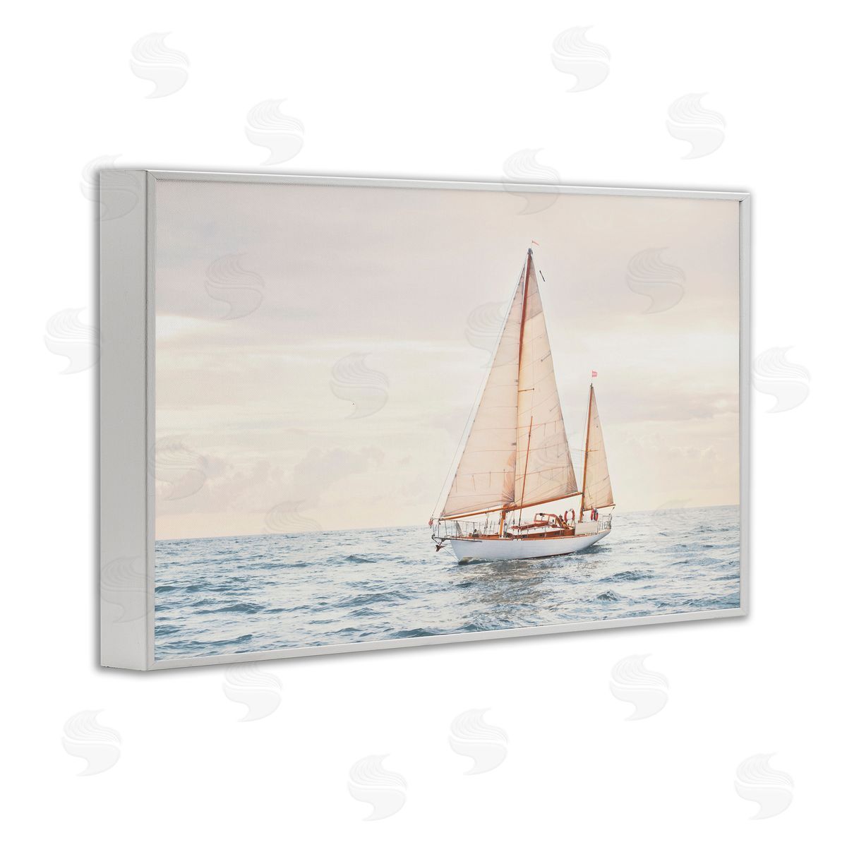 Sisi and Seb Yacht's Voyage Adventure White Frame Giclee Art Print