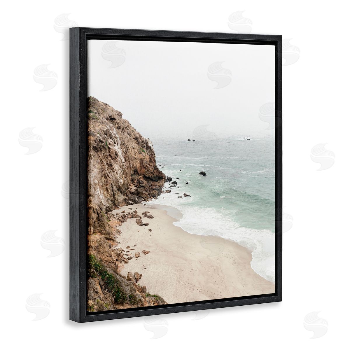 Sisi and Seb Big Sur Coast Viewpoint Black Floating Frame Canvas Wall Art Print