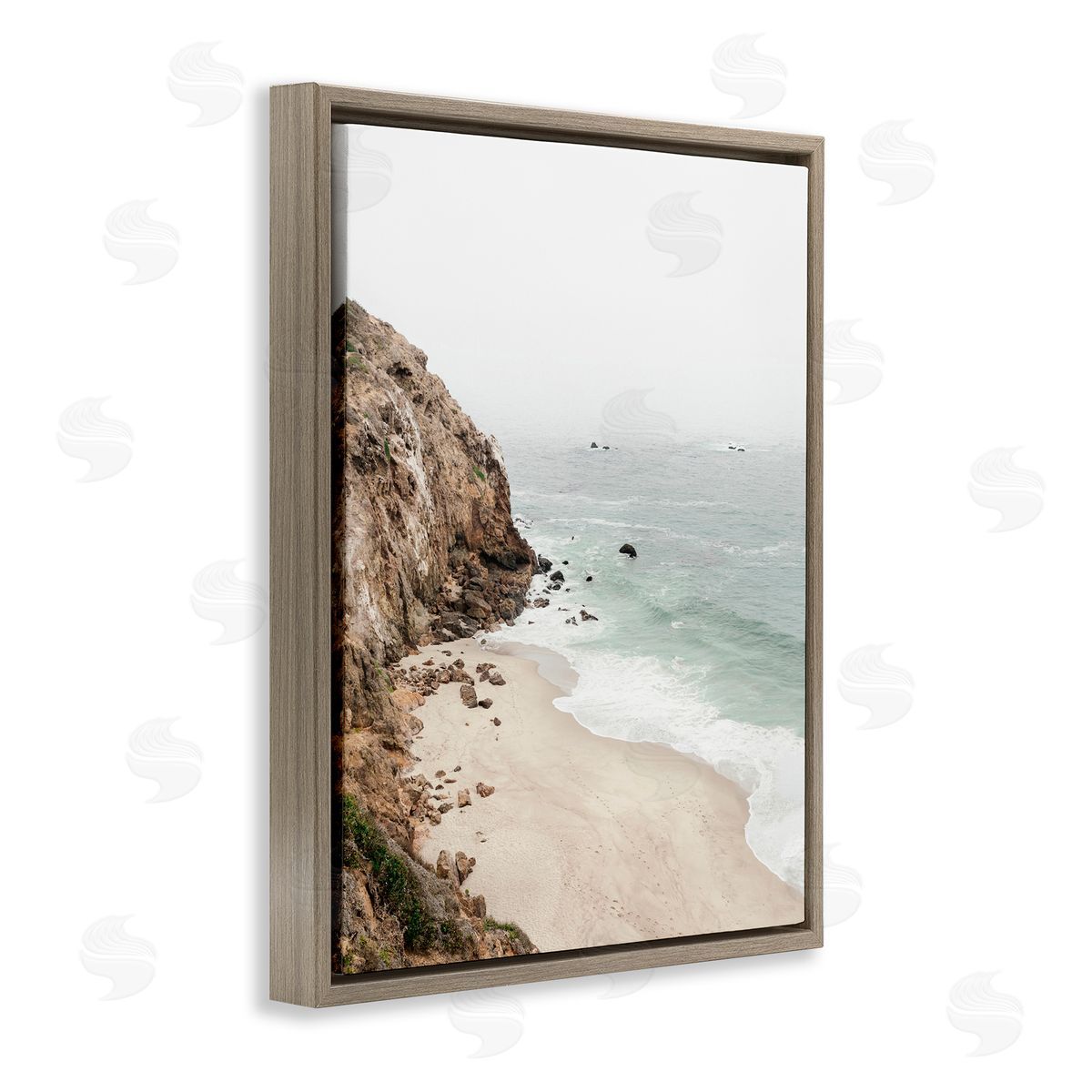 Sisi and Seb Big Sur Coast Viewpoint Brown Floating Frame Canvas Art Print