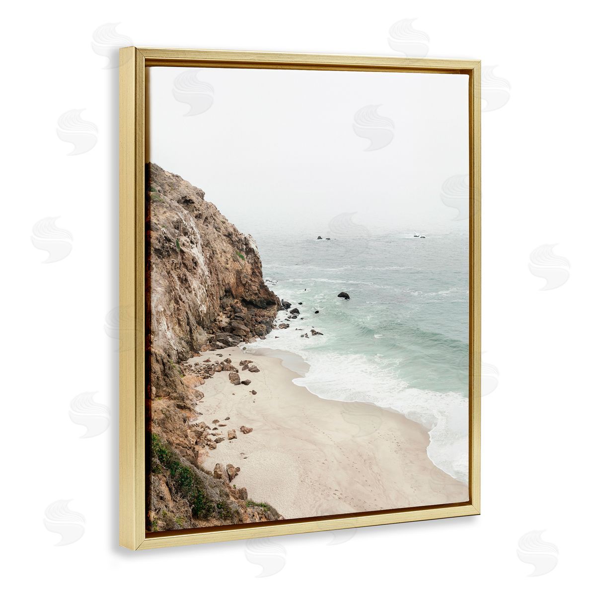 Sisi and Seb Big Sur Coast Viewpoint Gold Floating Frame Canvas Art Print