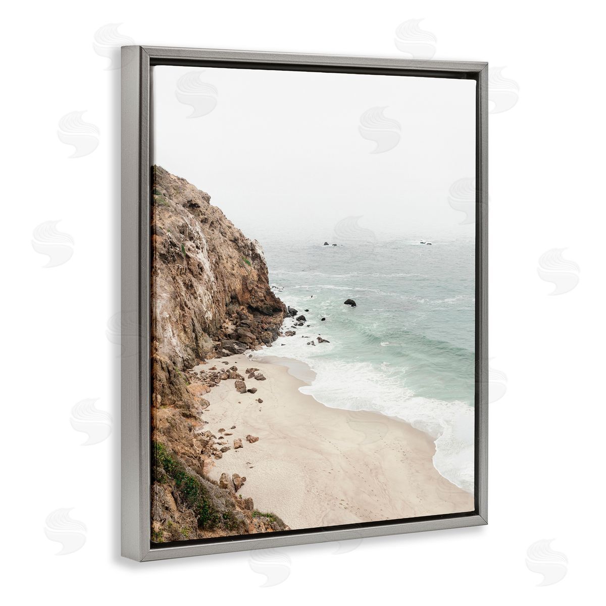 Sisi and Seb Big Sur Coast Viewpoint Gray Floating Frame Canvas Art Print