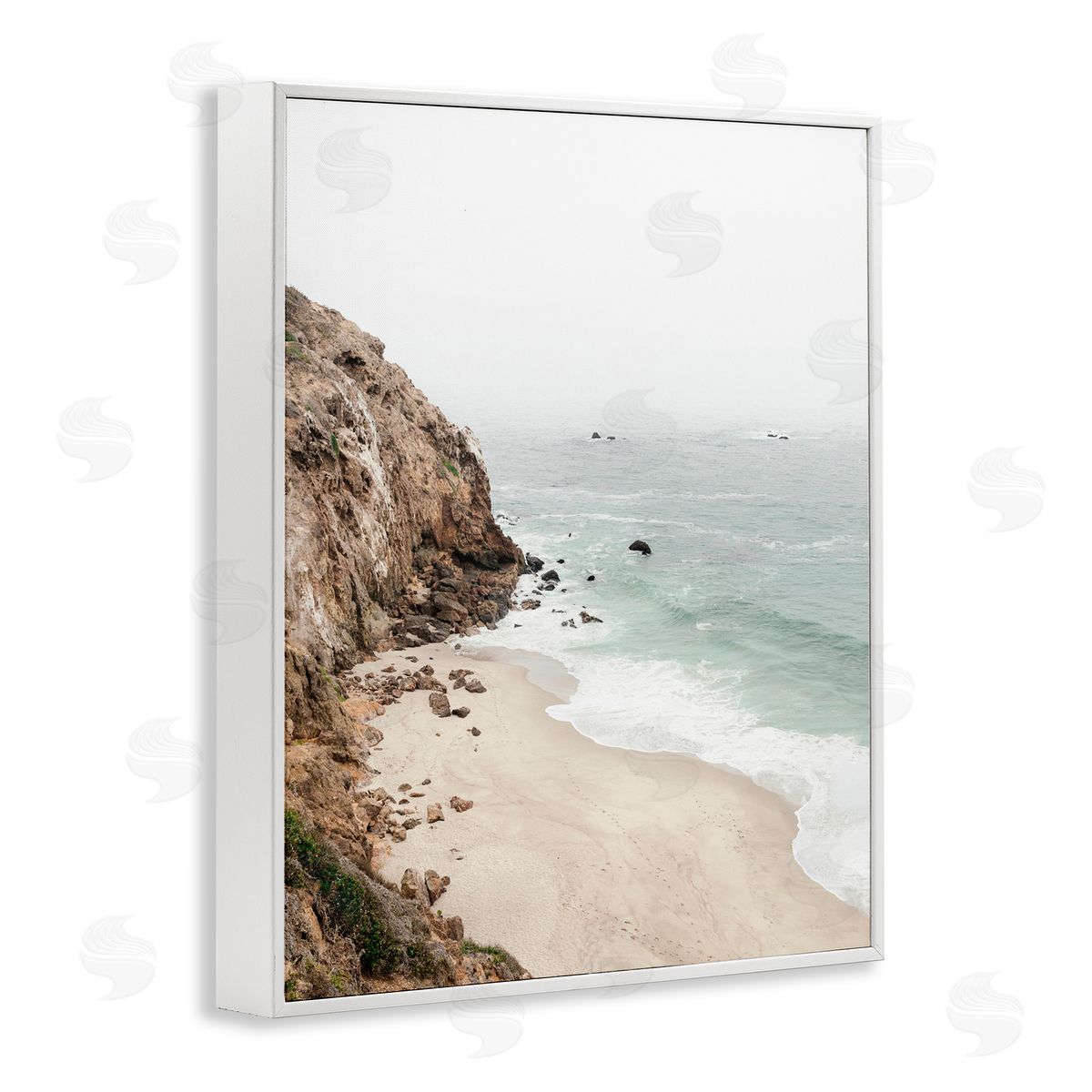 Sisi and Seb Big Sur Coast Viewpoint White Frame Giclee Art Print