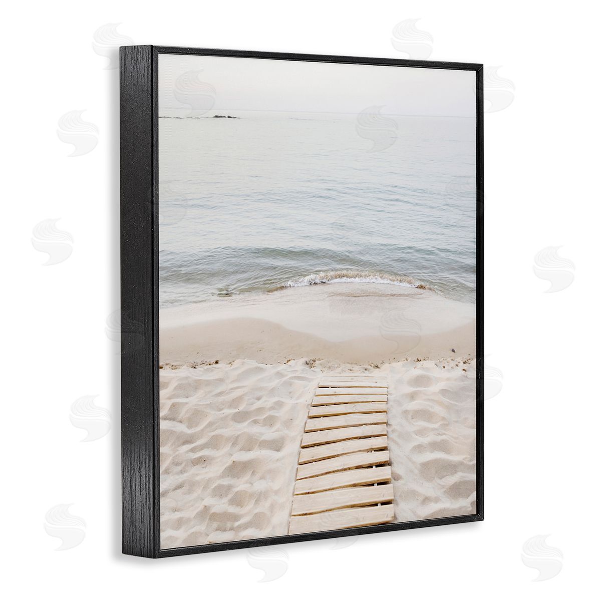Sisi and Seb Beachy Planked Walkway Black Framed Giclee Art Print