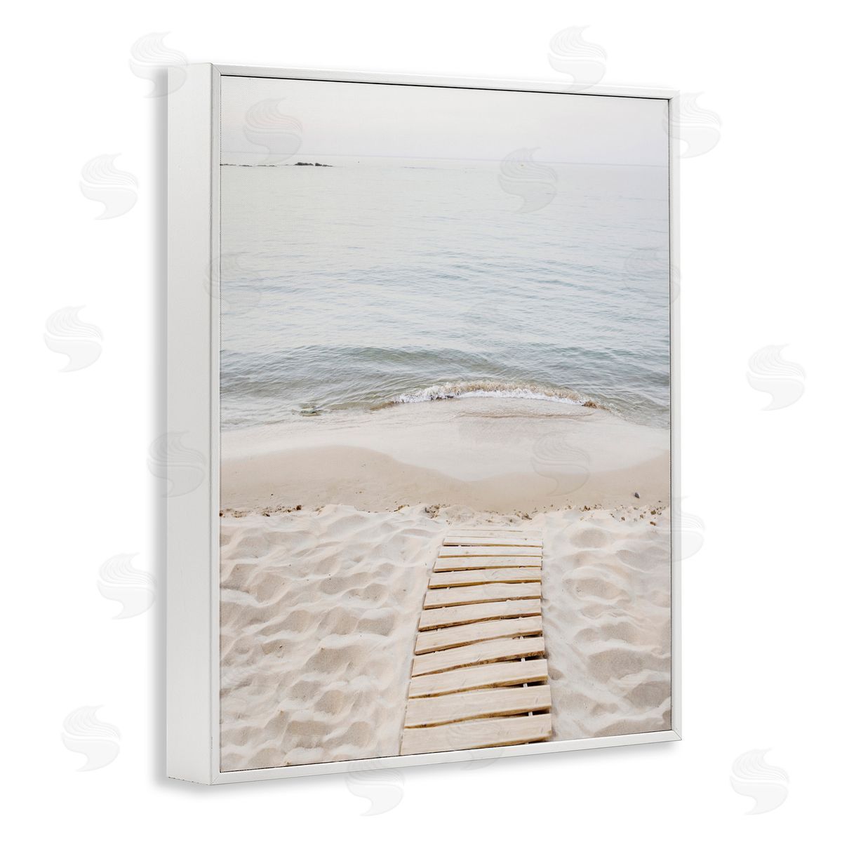 Sisi and Seb Beachy Planked Walkway White Frame Giclee Art Print