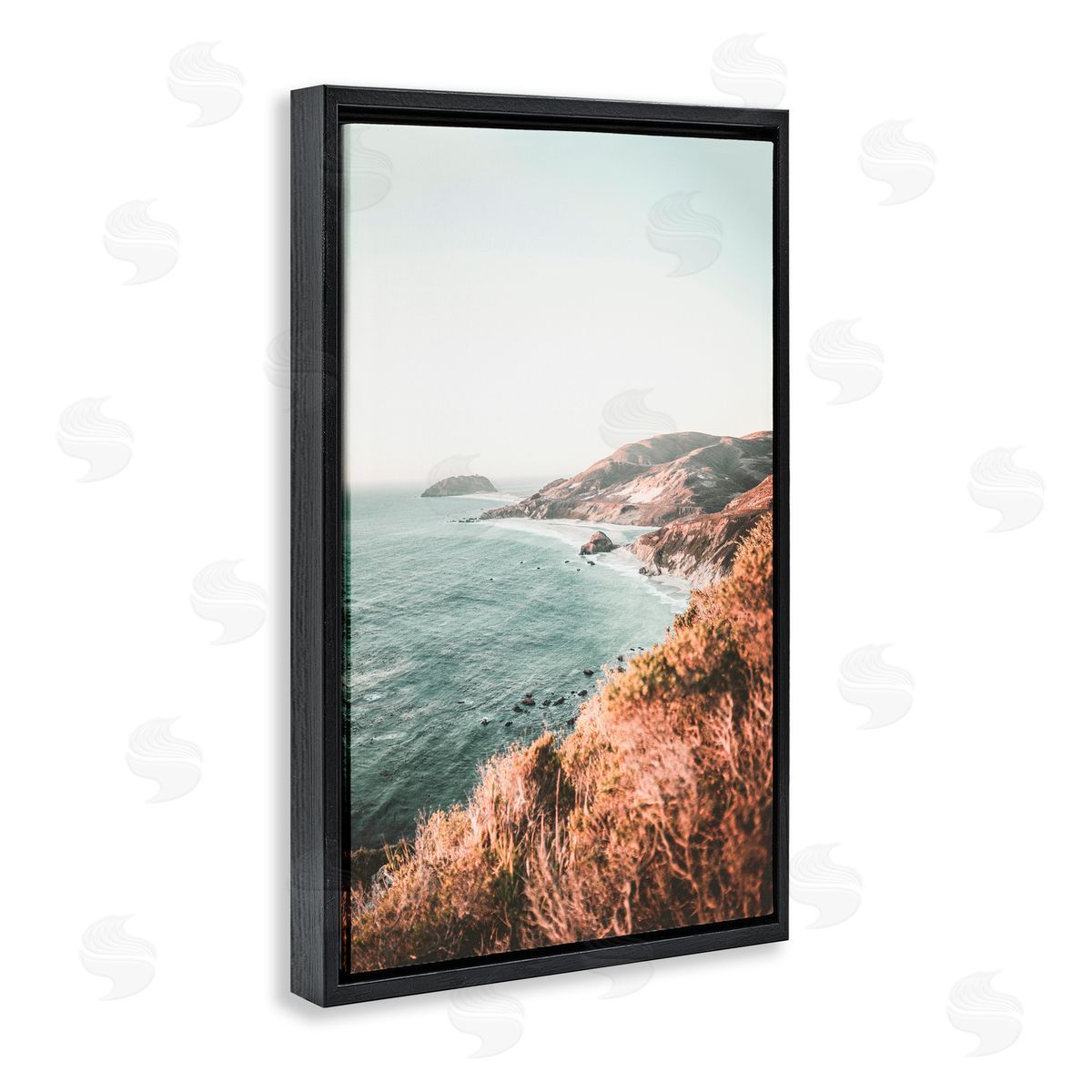 Sisi and Seb Scenic Big Sur Coastline Black Floating Frame Canvas Wall Art Print