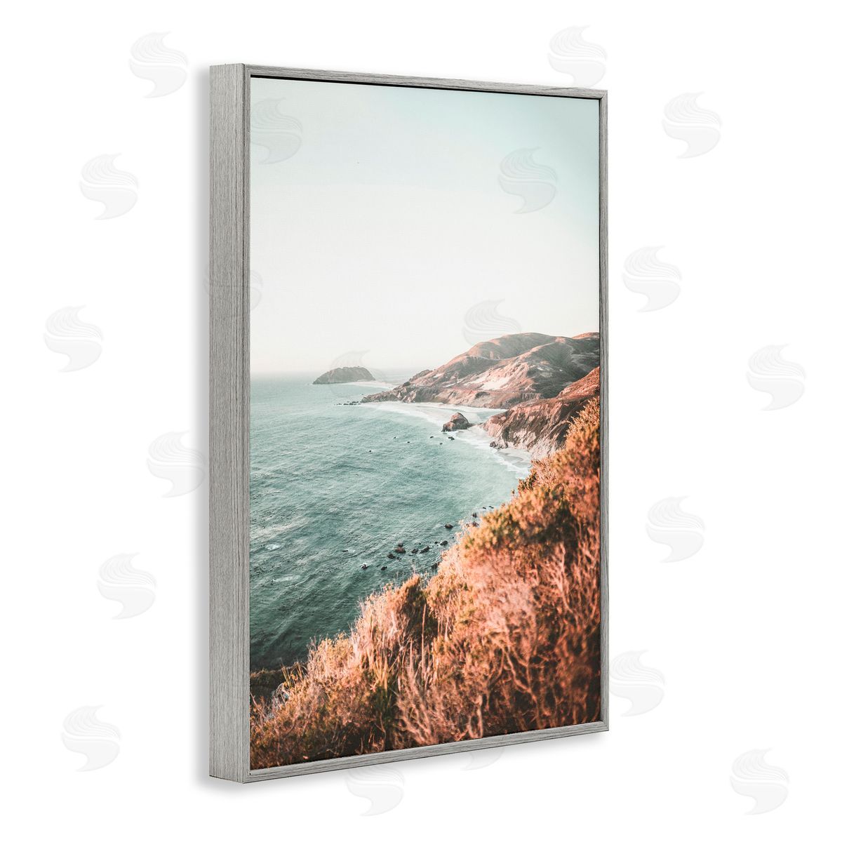 Sisi and Seb Scenic Big Sur Coastline Gray Framed Giclee Art Print