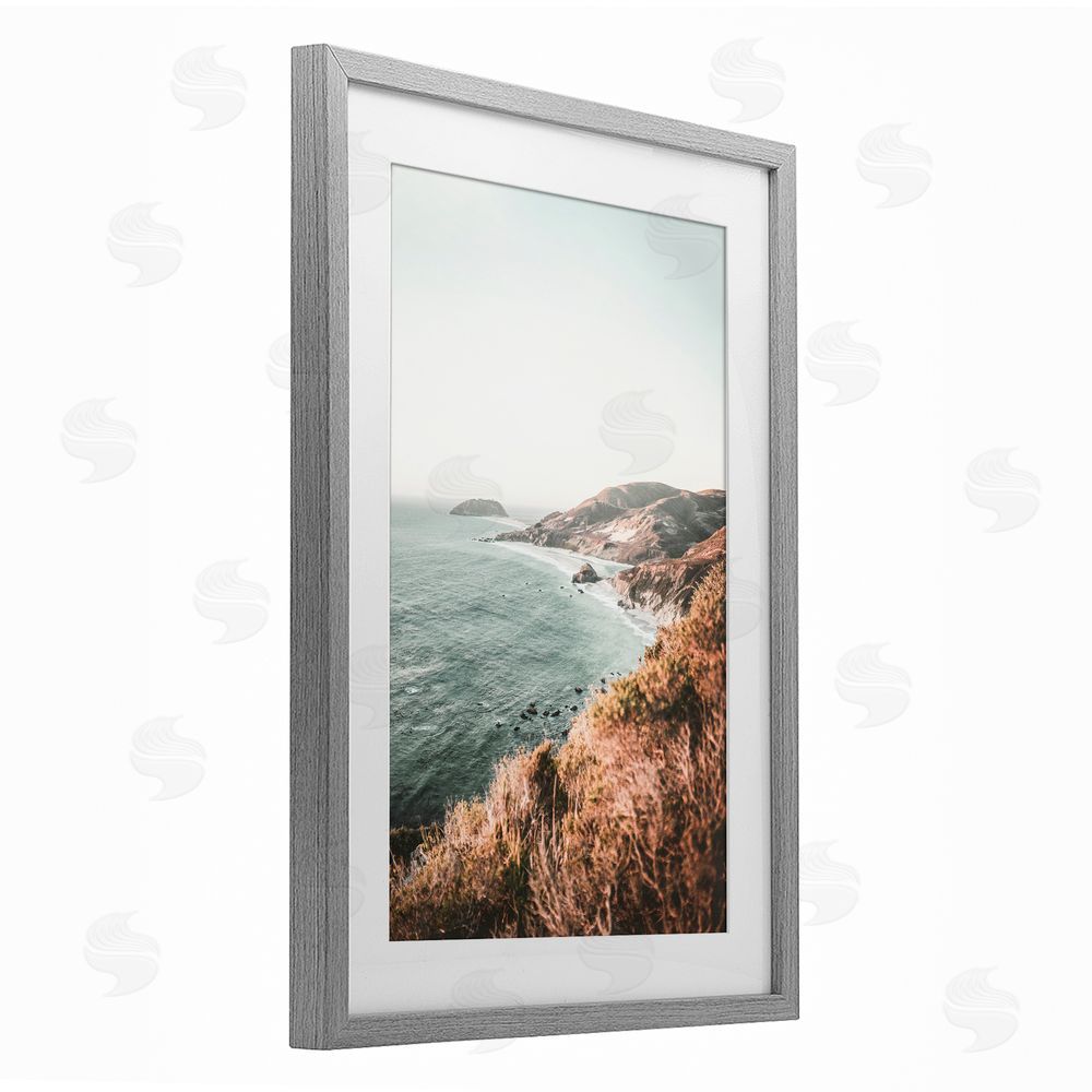 Sisi and Seb Scenic Big Sur Coastline Gray Framed Print Under Glass Art