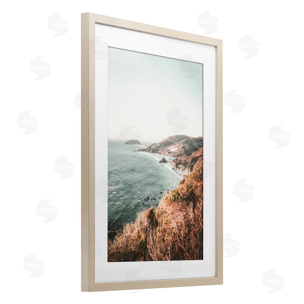 Sisi and Seb Scenic Big Sur Coastline Birch Framed Print Under Glass Art