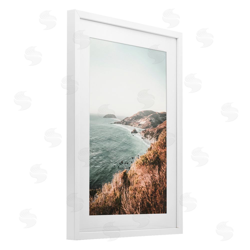 Sisi and Seb Scenic Big Sur Coastline White Framed Print Under Glass Art