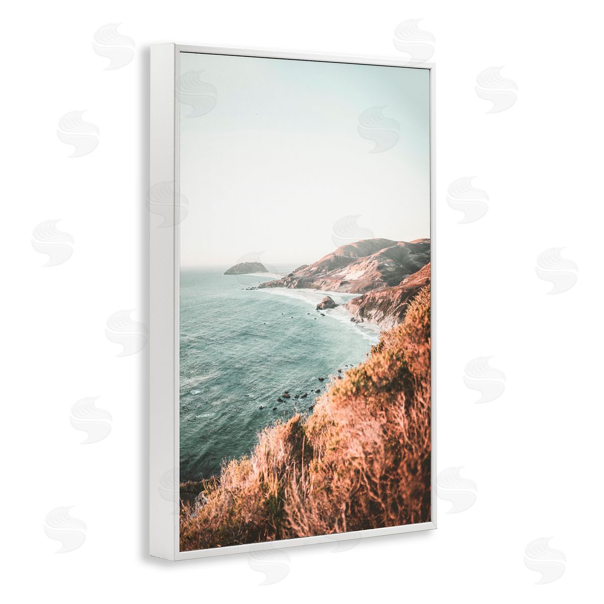 Sisi and Seb Scenic Big Sur Coastline White Frame Giclee Art Print