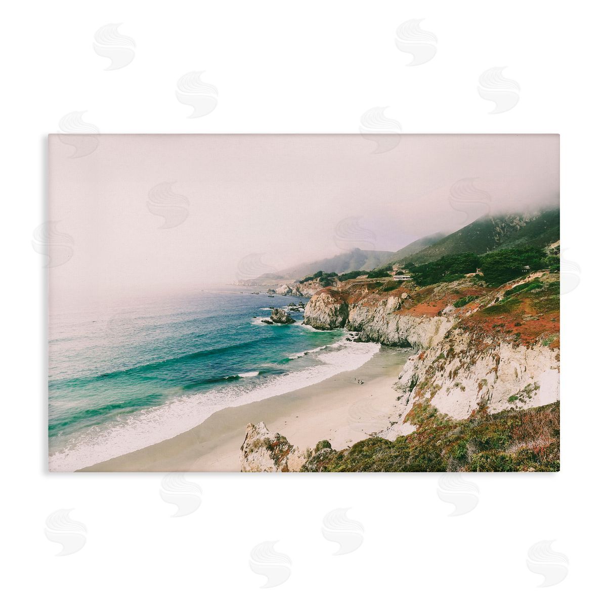 Sisi and Seb California Bay Coastline Canvas Wall Art Print