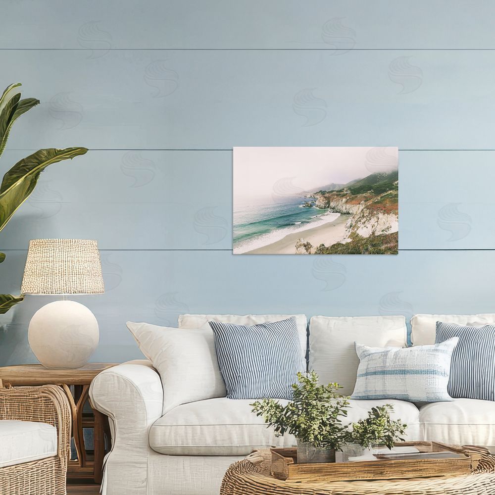 Sisi and Seb California Bay Coastline Printed Wall Art in Room