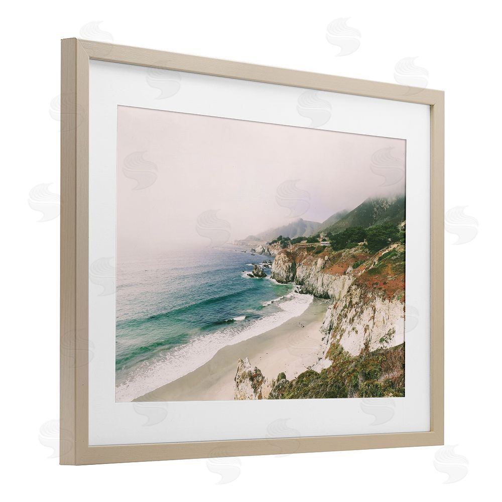 Sisi and Seb California Bay Coastline Birch Framed Print Under Glass Art
