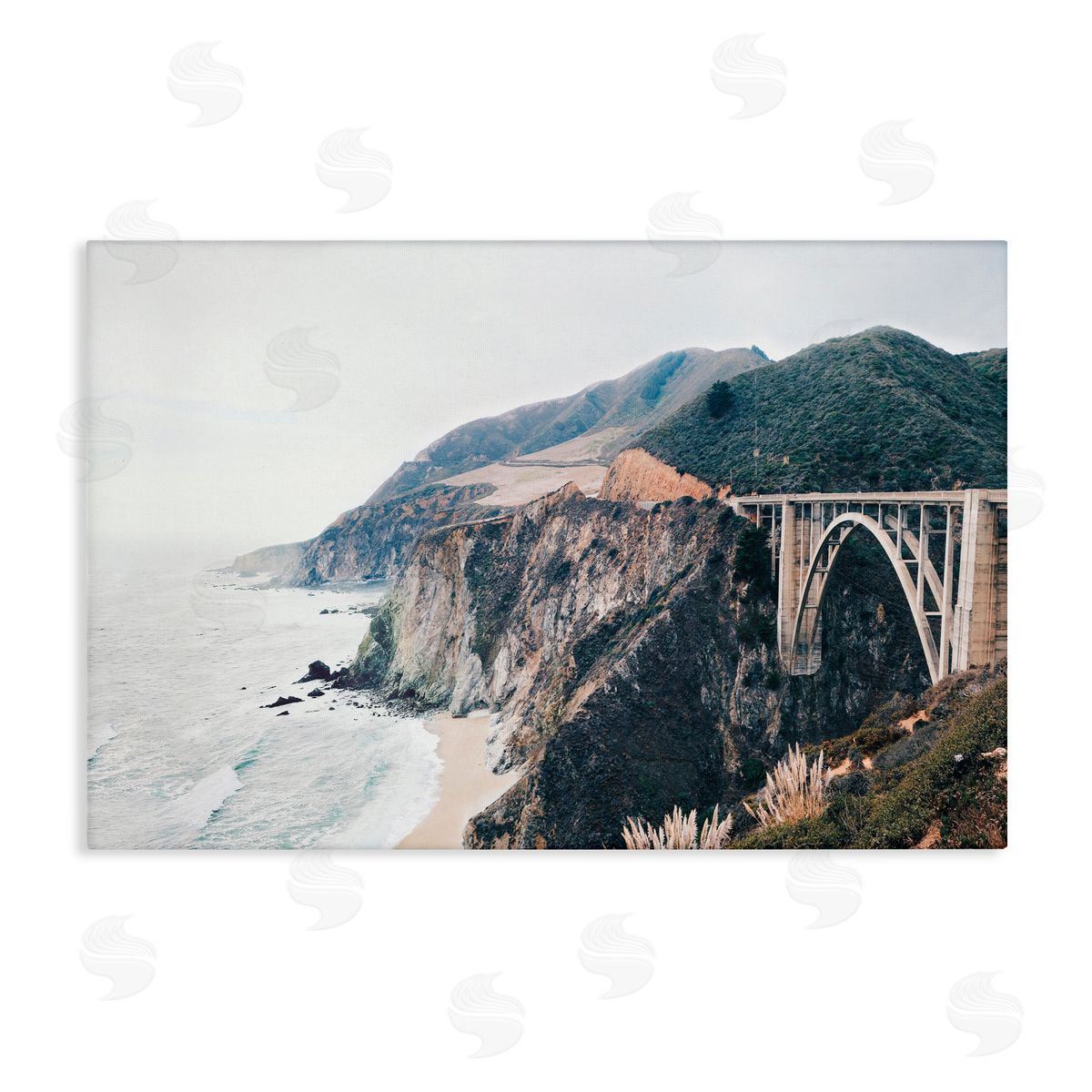 Sisi and Seb Bixby Bridge Coastal View Canvas Wall Art Print