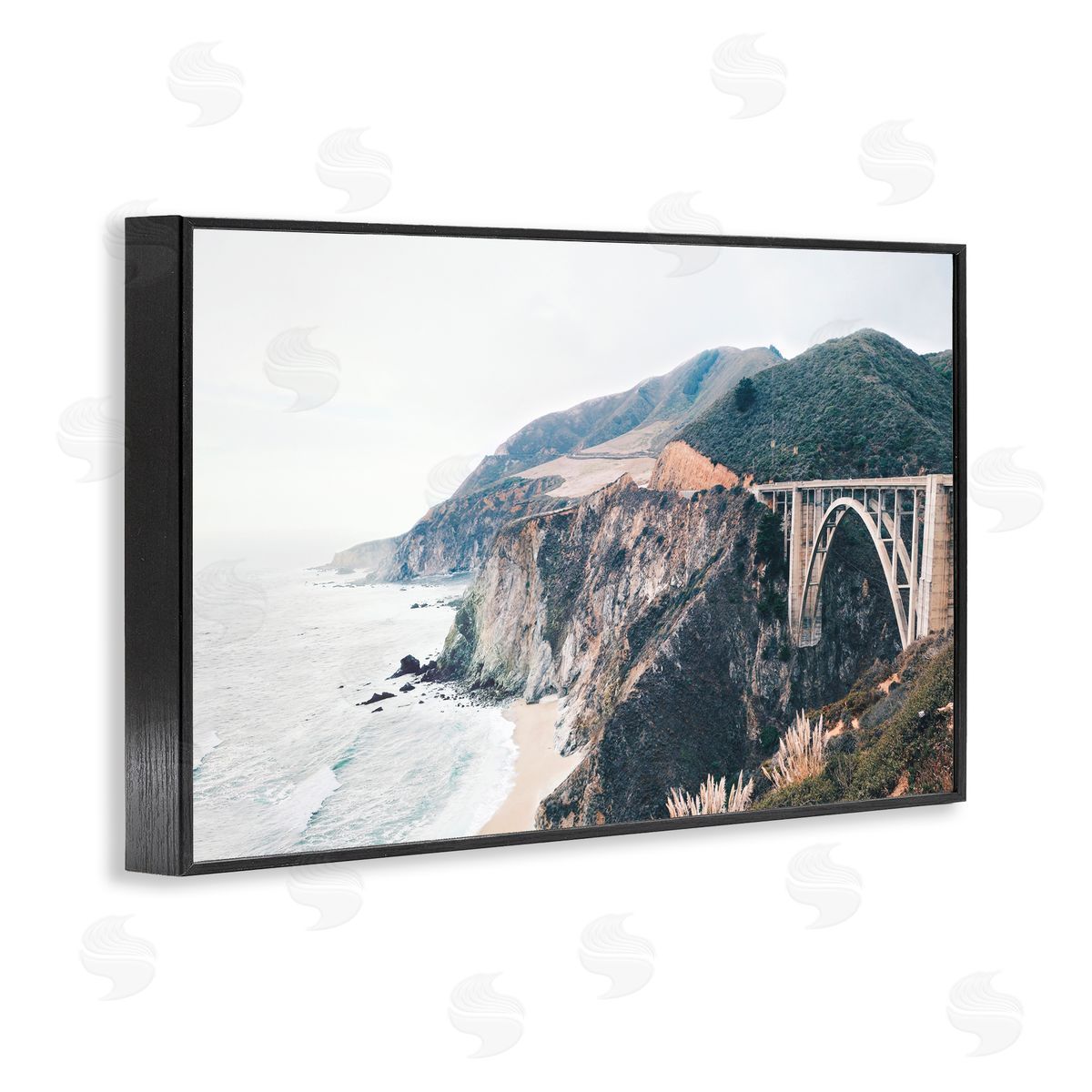 Sisi and Seb Bixby Bridge Coastal View Black Framed Giclee Art Print