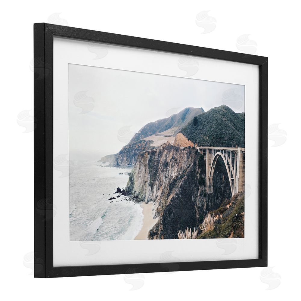 Sisi and Seb Bixby Bridge Coastal View Black Framed Print Under Glass Art
