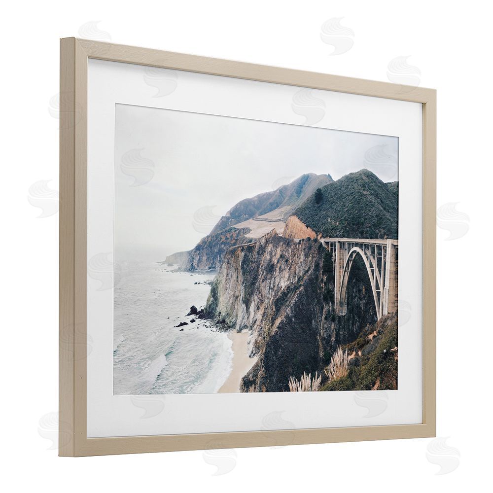 Sisi and Seb Bixby Bridge Coastal View Birch Framed Print Under Glass Art