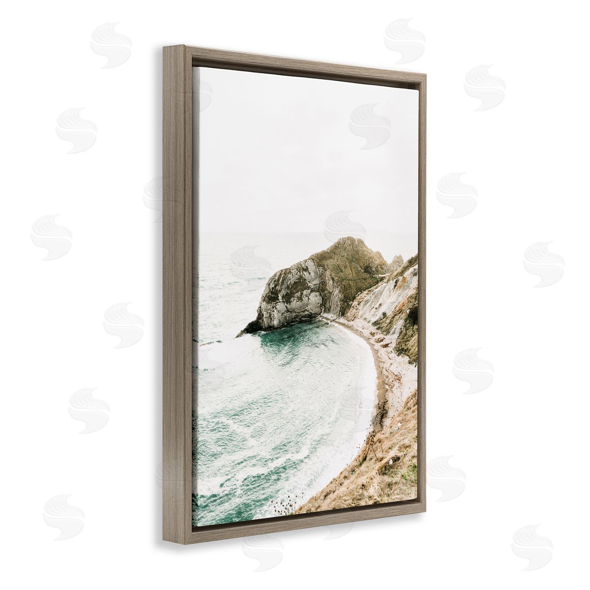 Sisi and Seb Coastal California Cove Brown Floating Frame Canvas Art Print