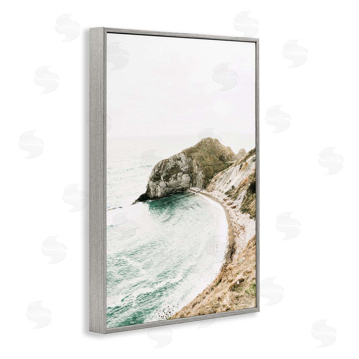 Sisi and Seb Coastal California Cove Gray Framed Giclee Art Print