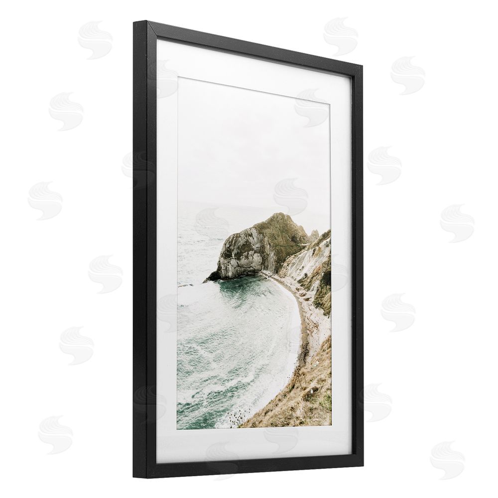Sisi and Seb Coastal California Cove Black Framed Print Under Glass Art