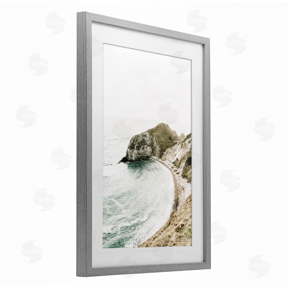Sisi and Seb Coastal California Cove Gray Framed Print Under Glass Art