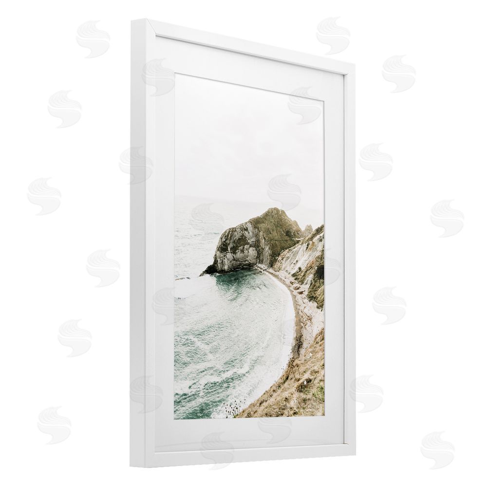 Sisi and Seb Coastal California Cove White Framed Print Under Glass Art