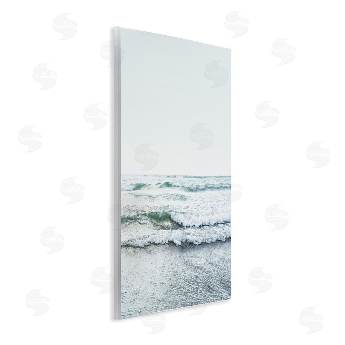 Sisi and Seb Ocean Wave Cascade Monochrome Wall Plaque Art Print