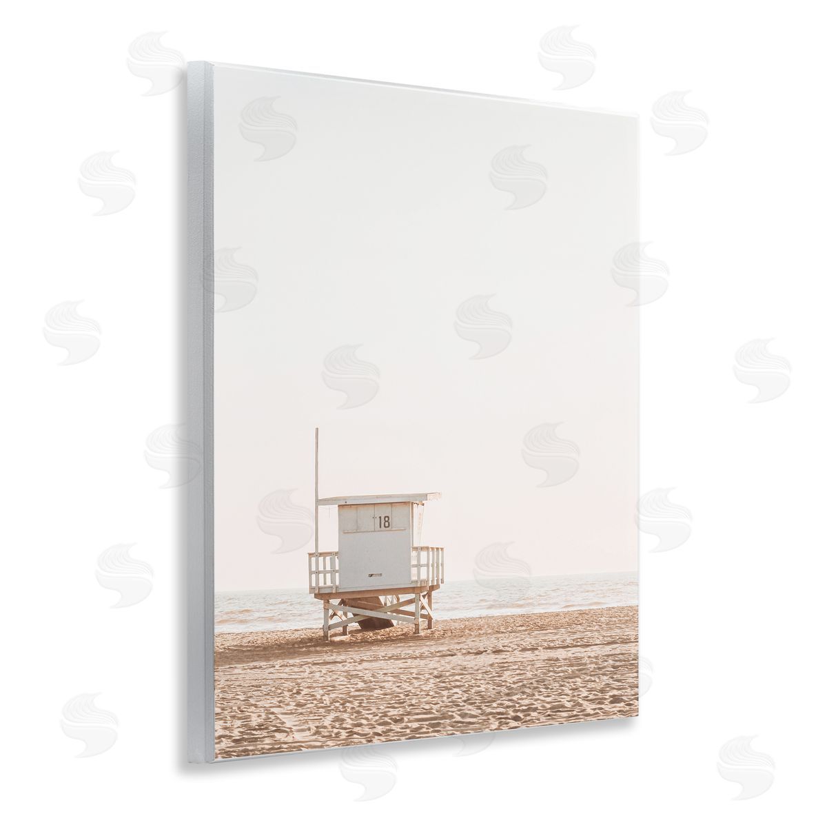 Sisi and Seb Minimalist Beach Hut Neutrals Wall Plaque Art Print