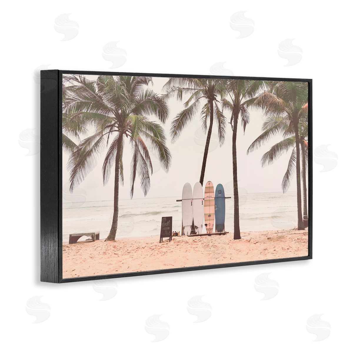 Sisi and Seb The Boards Surfer's Beach Black Framed Giclee Art Print