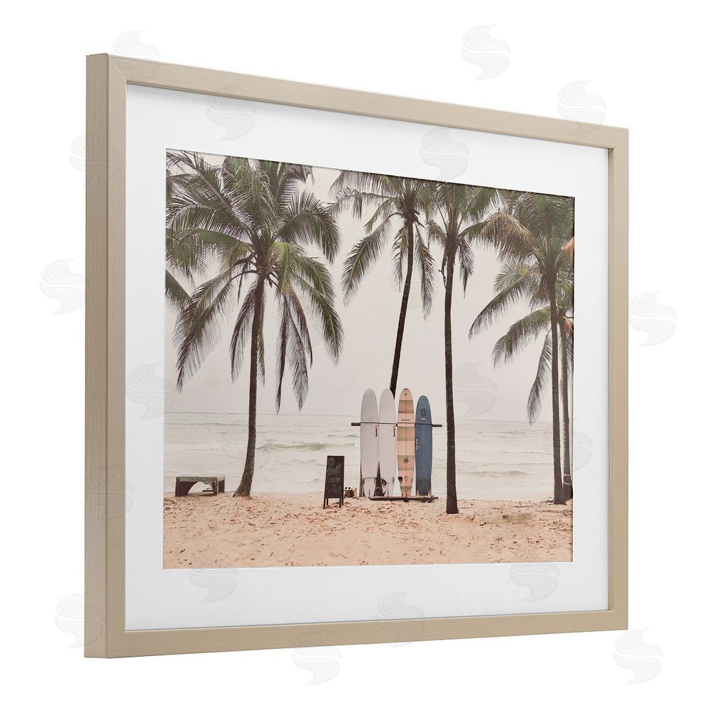 Sisi and Seb The Boards Surfer's Beach Birch Framed Print Under Glass Art