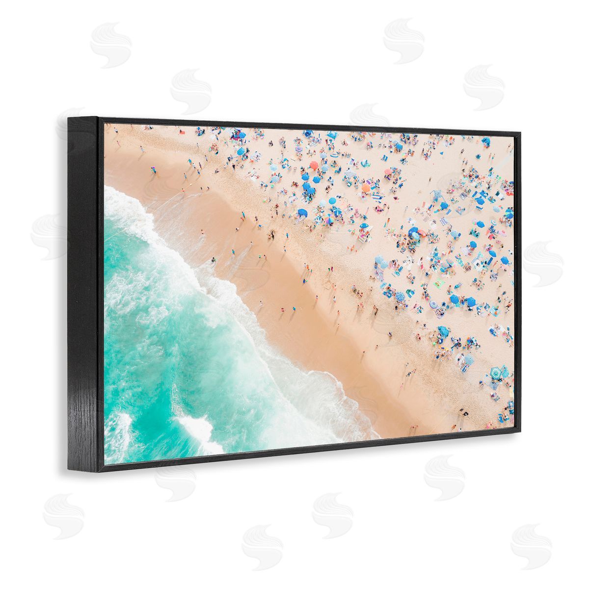 Sisi and Seb Busy Beach Summer Bliss Black Framed Giclee Art Print