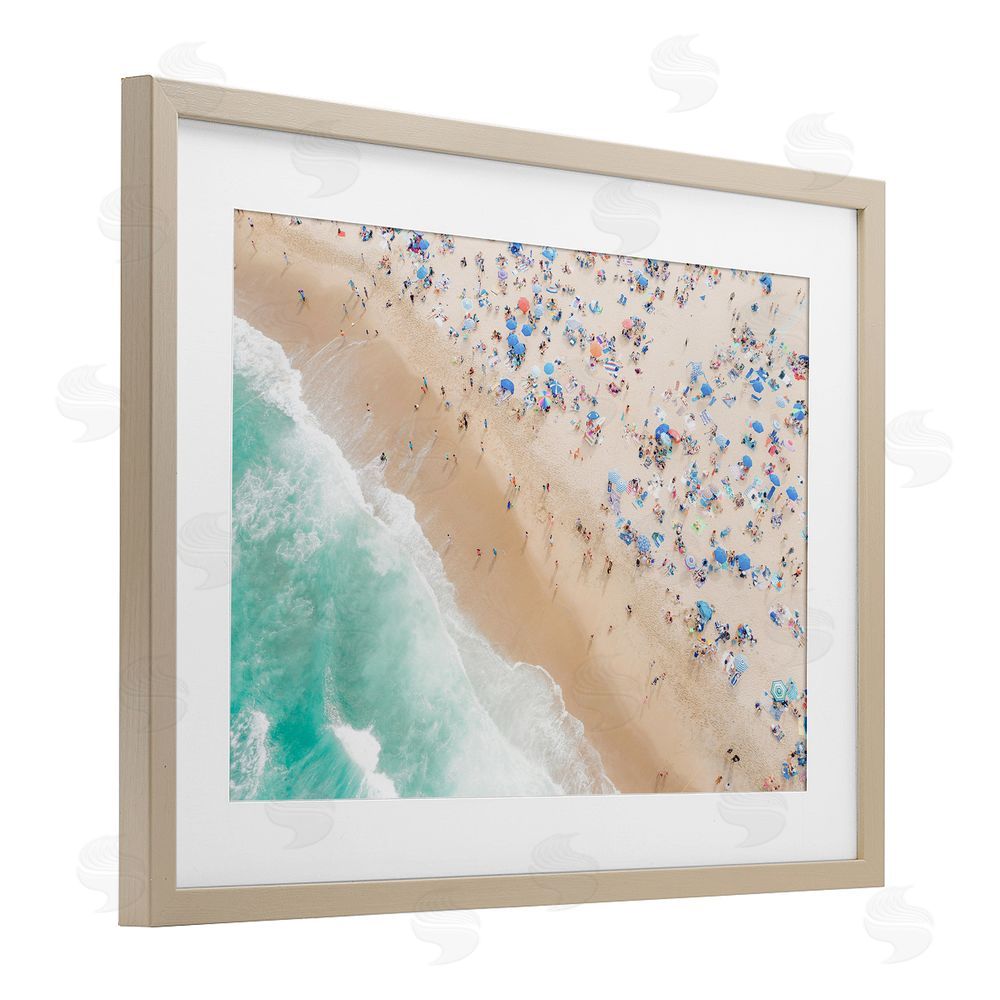 Sisi and Seb Busy Beach Summer Bliss Birch Framed Print Under Glass Art