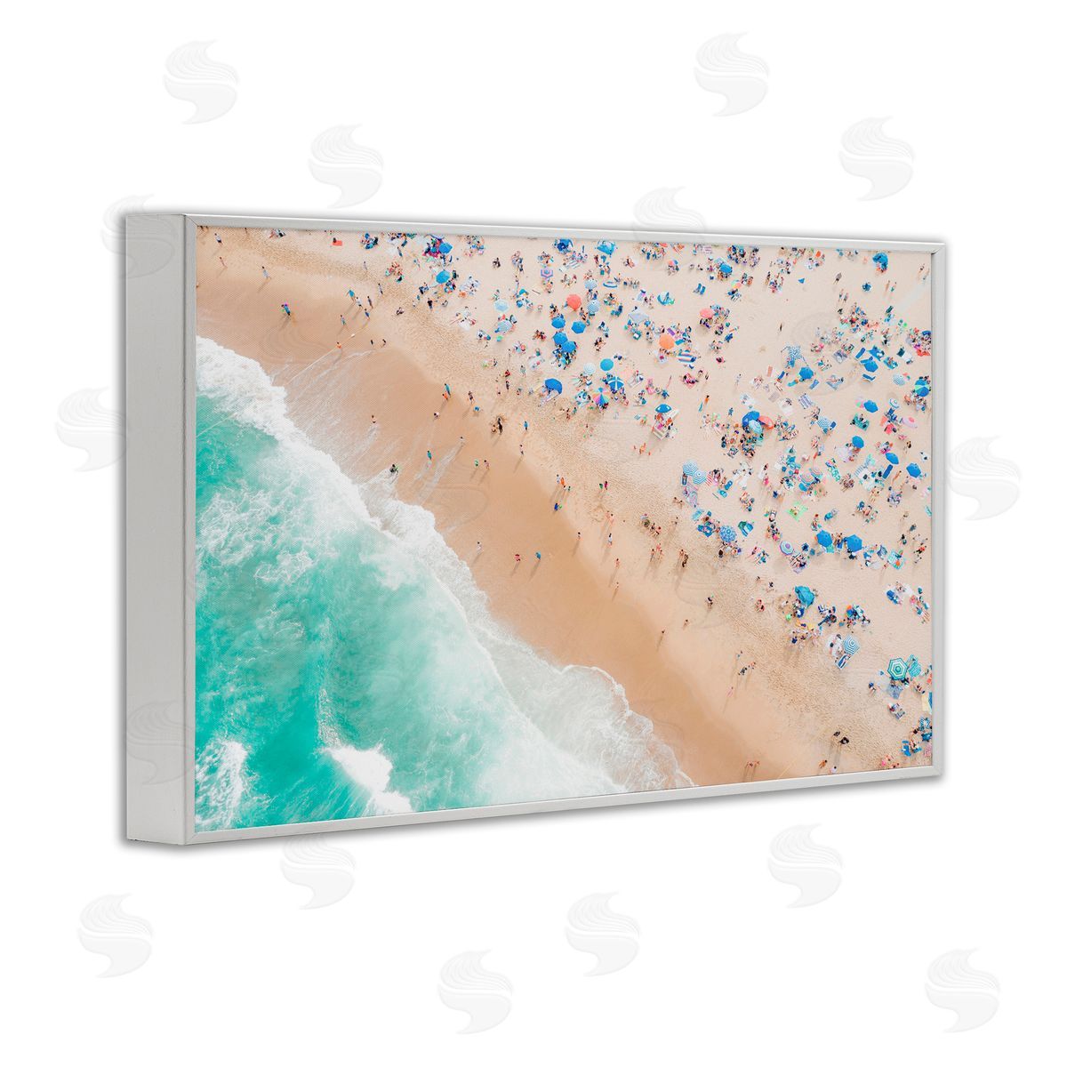 Sisi and Seb Busy Beach Summer Bliss White Frame Giclee Art Print