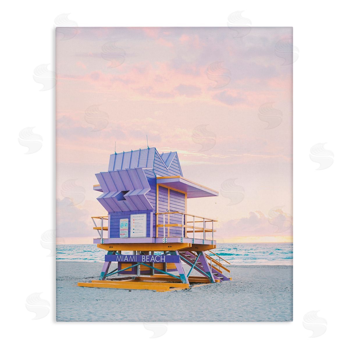 Sisi and Seb Purple Lifeguard Stand Landscape Canvas Wall Art Print