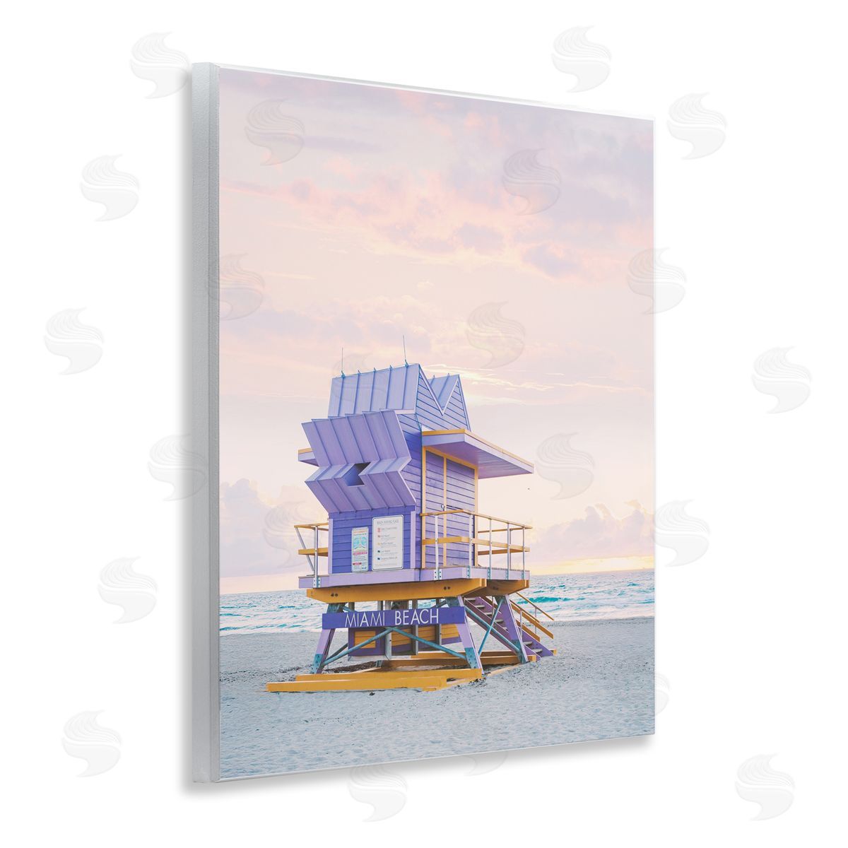 Sisi and Seb Purple Lifeguard Stand Landscape Wall Plaque Art Print