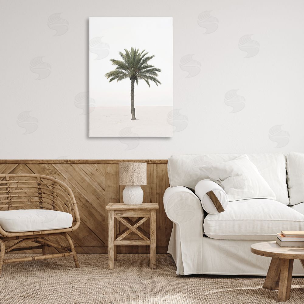 Sisi and Seb Simple Serene Lone Palm Printed Wall Art in Room