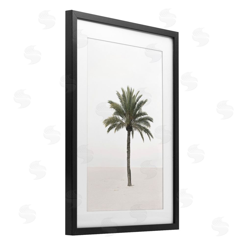 Sisi and Seb Simple Serene Lone Palm Black Framed Print Under Glass Art
