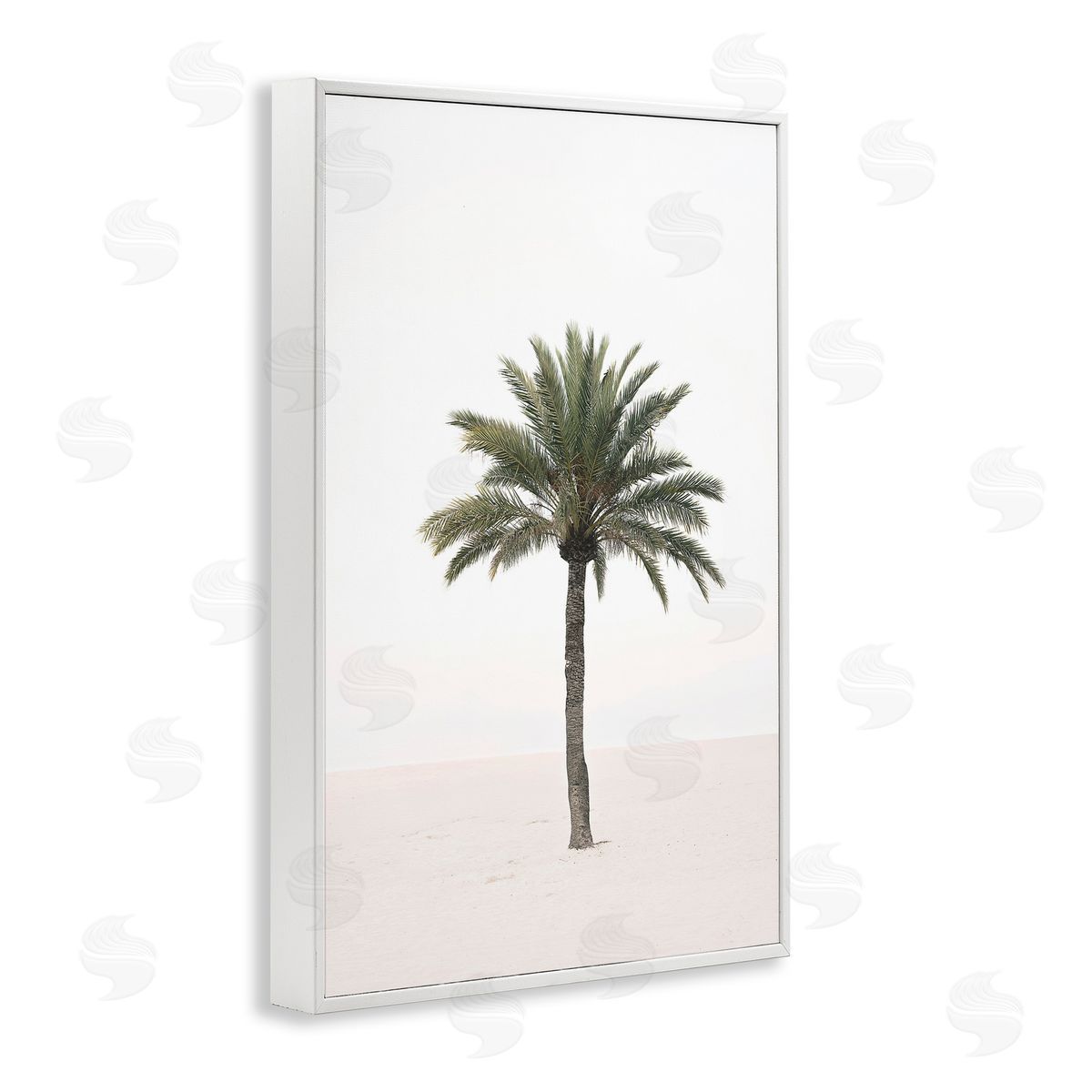 Sisi and Seb Simple Serene Lone Palm White Frame Giclee Art Print