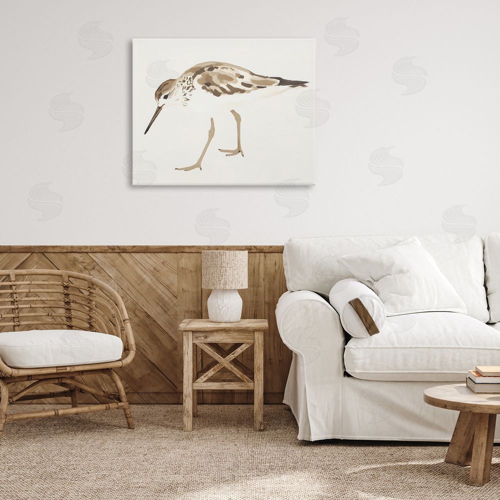 Sisi and Seb Sandpiper Shore Bird Minimalist Printed Wall Art in Room