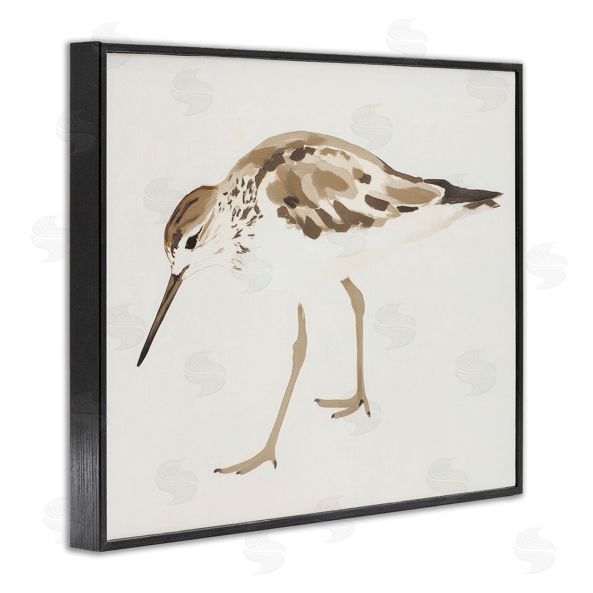 Sisi and Seb Sandpiper Shore Bird Minimalist Black Framed Giclee Art Print