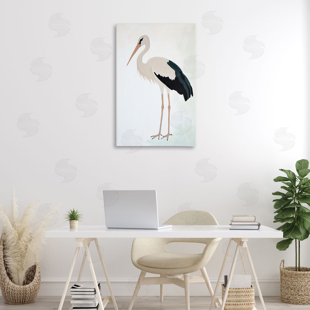 Sisi and Seb Minimalist Stork Simplicity Printed Wall Art in Room